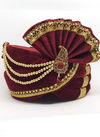 Maroon Colour Safa Vol 3 Velvet With Less Wedding Wear Mens Collection SAFA 38